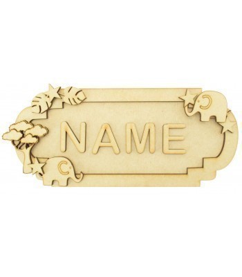 Laser Cut Personalised 3D Fancy Street Sign - Elephant Themed - Size Options